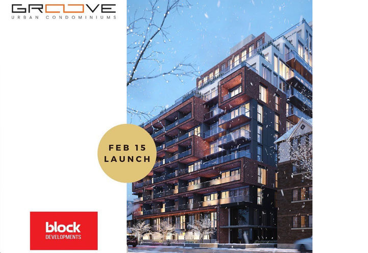 The Groove Condos Street Level View of Exteriors