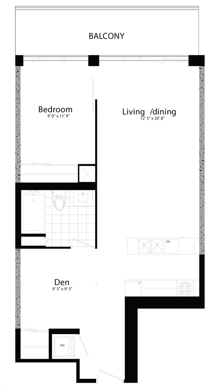 The Harlowe Lofts by Lamb |Bowery Floorplan 1 bed & 1 bath