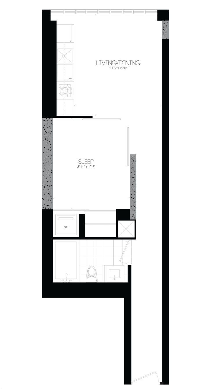 The Harlowe Lofts by Lamb |Broadway 2 Floorplan 1 bed & 1 bath