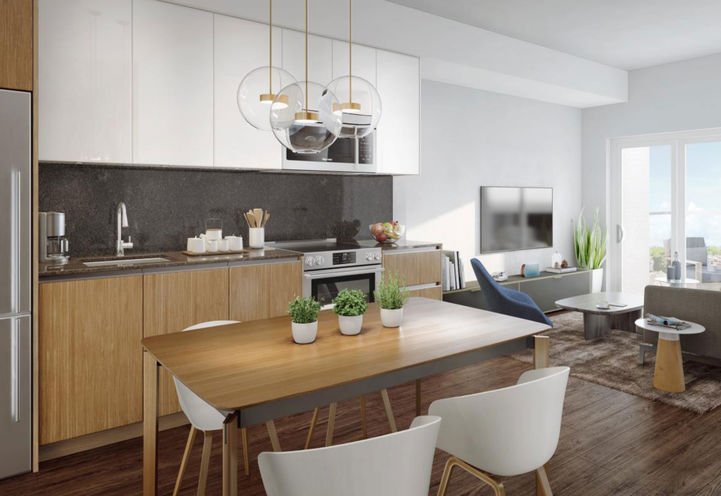Living Room Interior Features and Finishes at The Keeley Condos