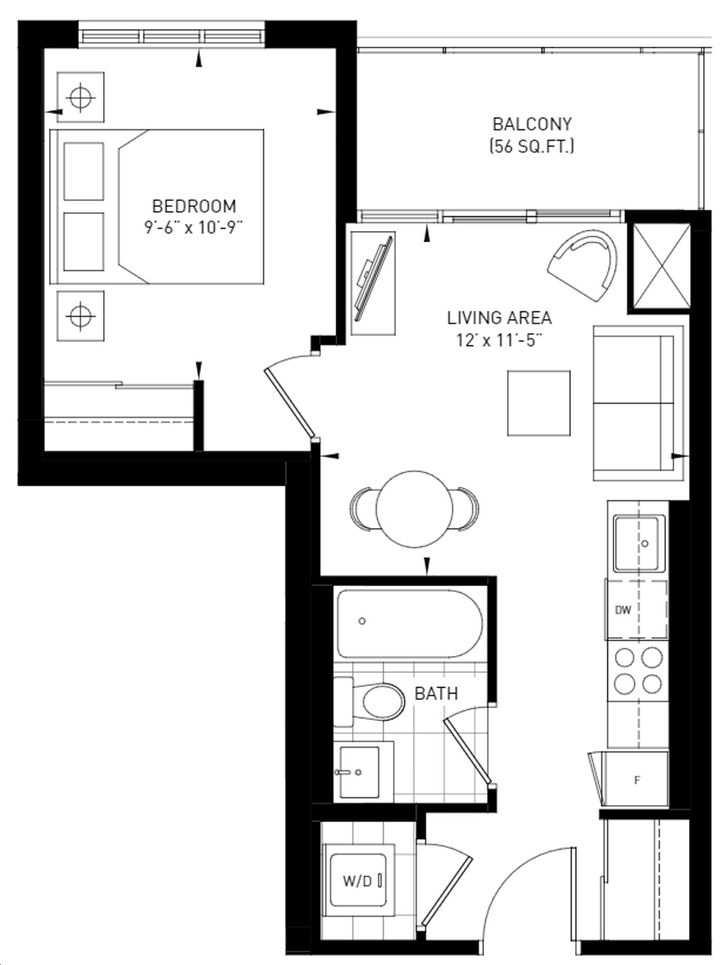 The King’s Mill Condos by VANDYK Easy Floorplan 1 bed & 1