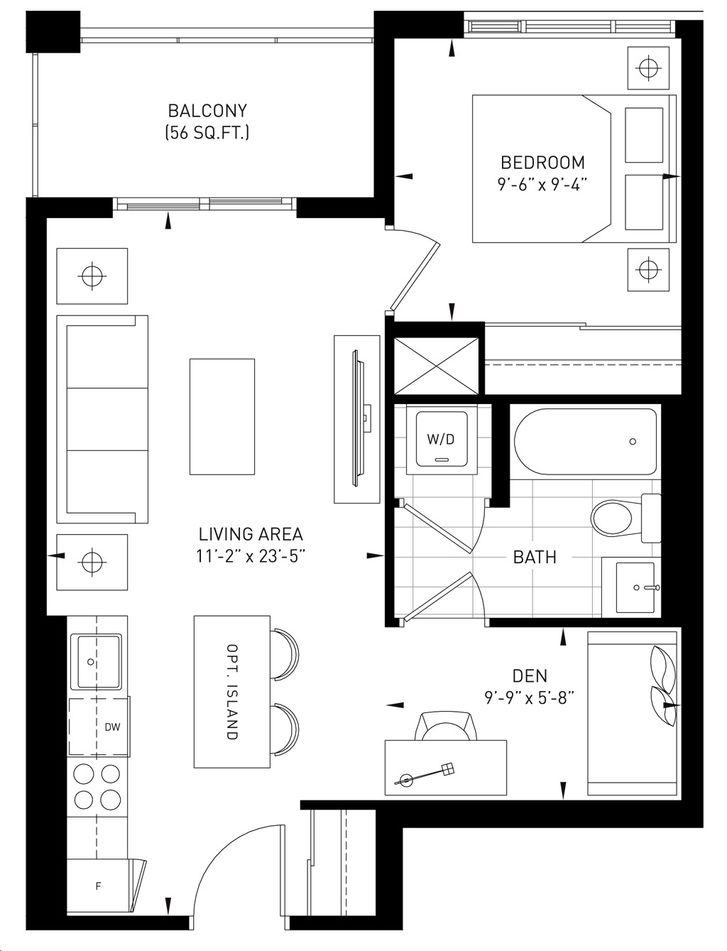 The King’s Mill Condos by VANDYK |Vibe Floorplan 1 bed & 1 bath