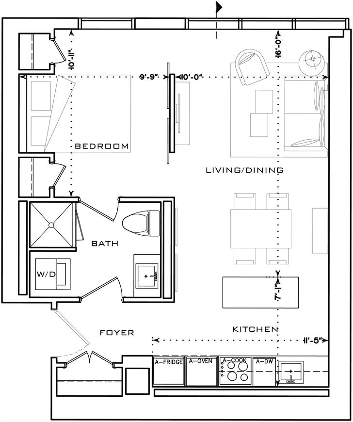 The L Tower by Cityzen |J1 Floorplan 1 bed & 1 bath