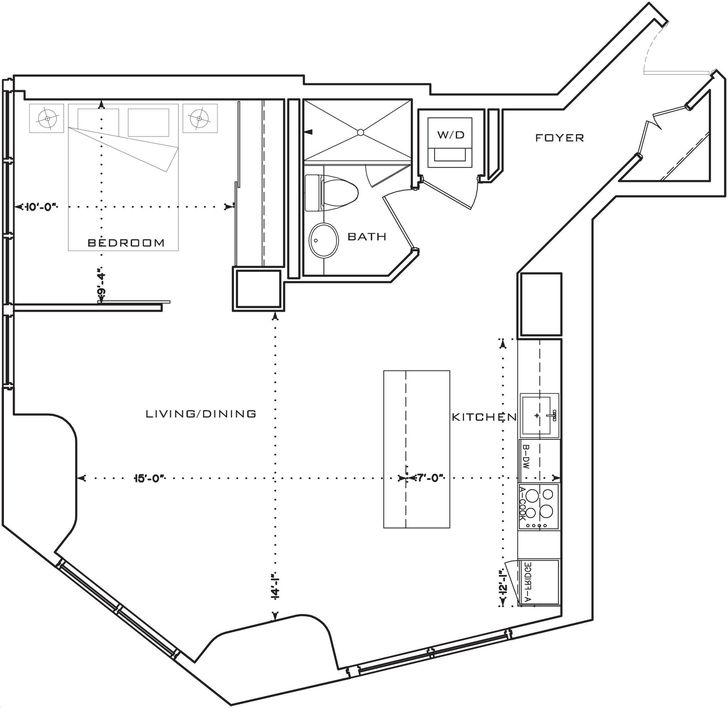 The L Tower by Cityzen |LO-B7 Floorplan 1 bed & 1 bath