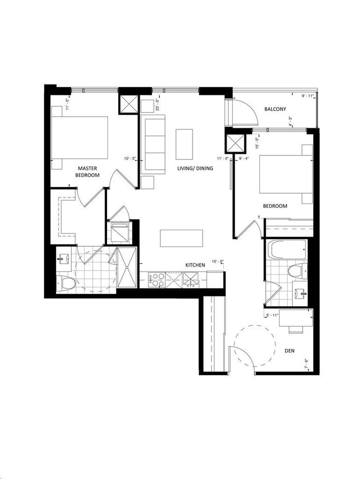 The Lanes at O’Connor by Edzar-Group |2J+D Floorplan 2 bed & 2 bath