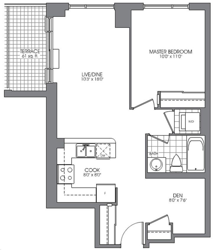 The Lexington Condos by RoyalGrand 1AR+DT2 Floorplan 1