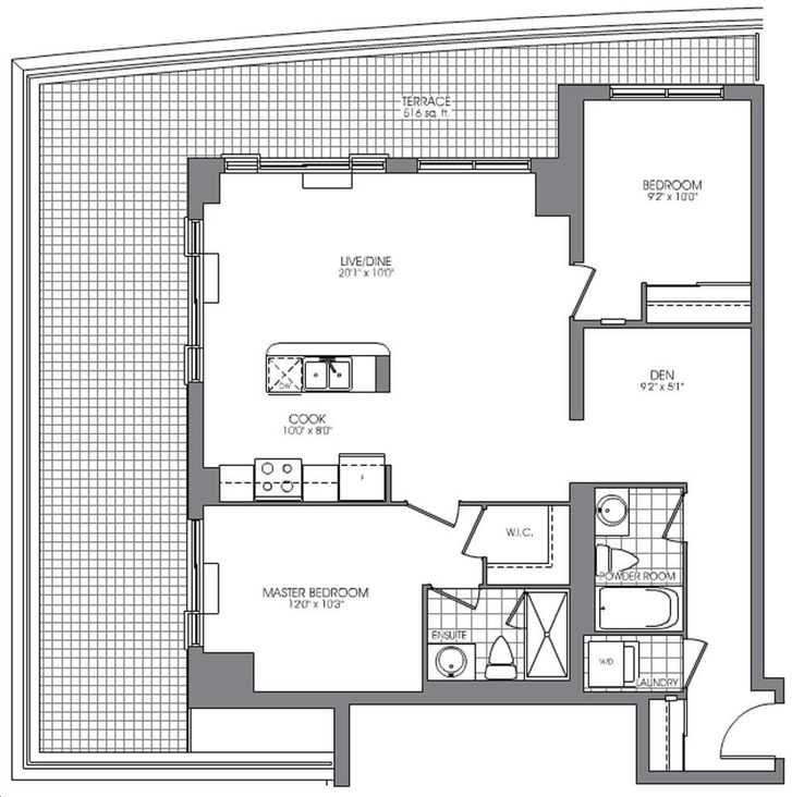 The Lexington Condos by RoyalGrand 2D+DT Floorplan 2