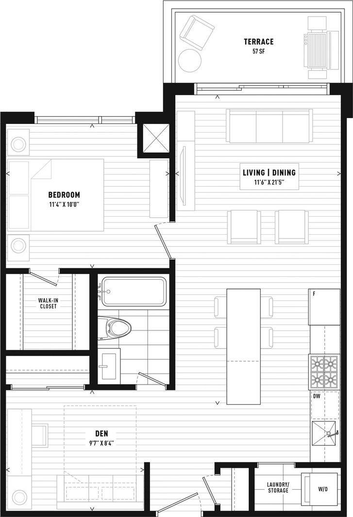 The Lofthouse Condos by Grid-Developments |Suite 510 Floorplan 1 bed & bath