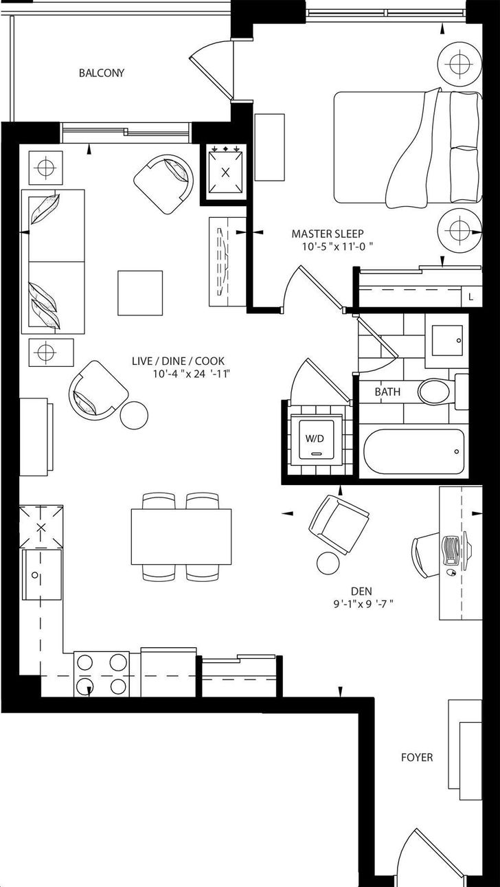 The Mark Condos by Empire |THE SANDSTONE 1DB Floorplan 1 bed & 1 bath