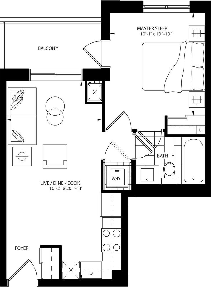 The Mark Condos by Empire |The Satin - 1A Floorplan 1 bed & 1 bath