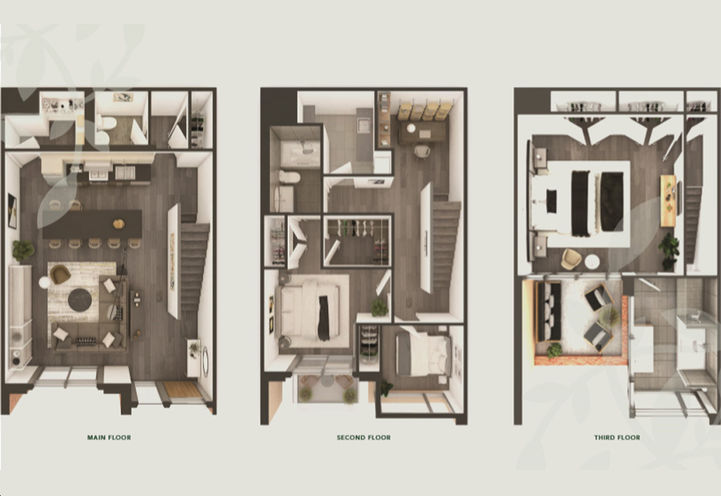 Garden View Towns Overhead View of Interiors - Mill Landing Condos