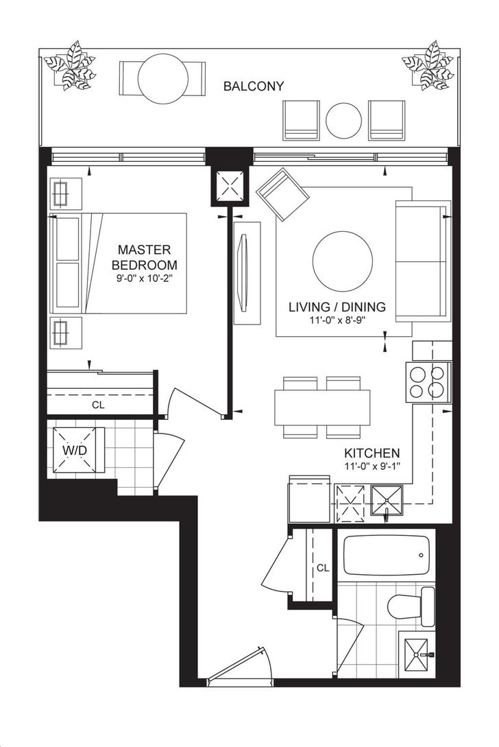 The Millhouse Condos by Fernbrook |1A Floorplan 1 bed & 1 bath