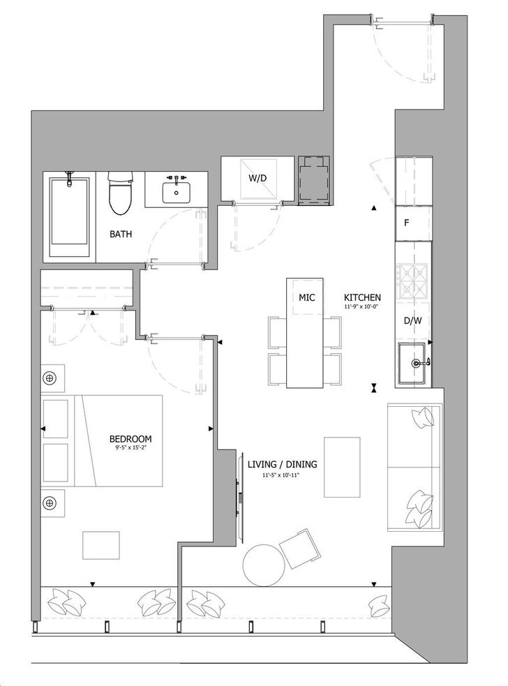 The One Condos by Mizrahi Tower Suite 05&10 B Floorplan 1