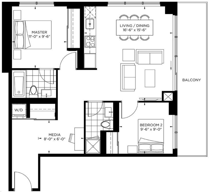 The Point Condos Emerald City by Elad Eastwood Floorplan