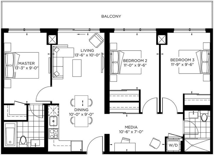 The Point Condos Emerald City by Almadev |Monroe Floorplan 3 bed & 2 bath