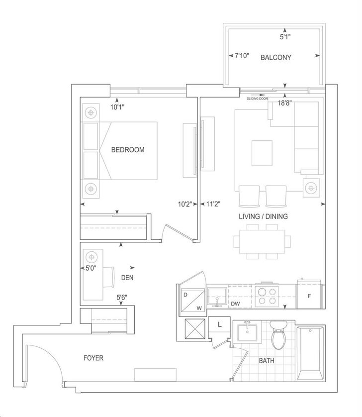 The Post Condos by Greenpark |B622 Floorplan 1 bed & 1 bath