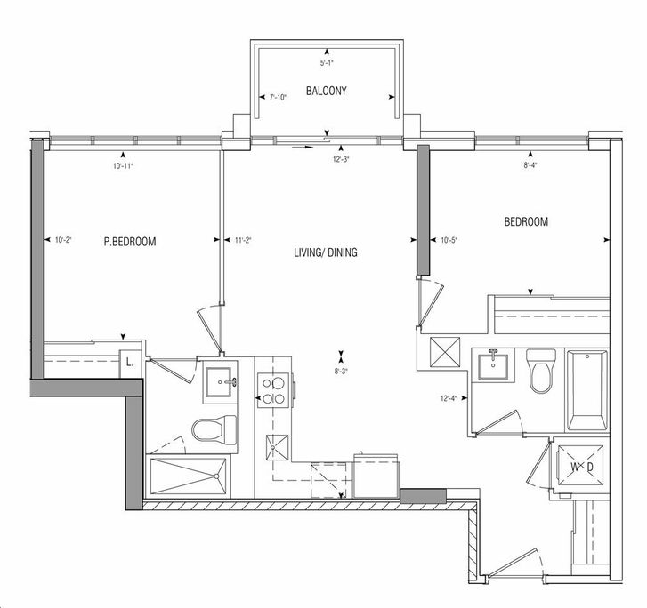 The Post Condos by Greenpark |C743 Floorplan 2 bed & 2 bath