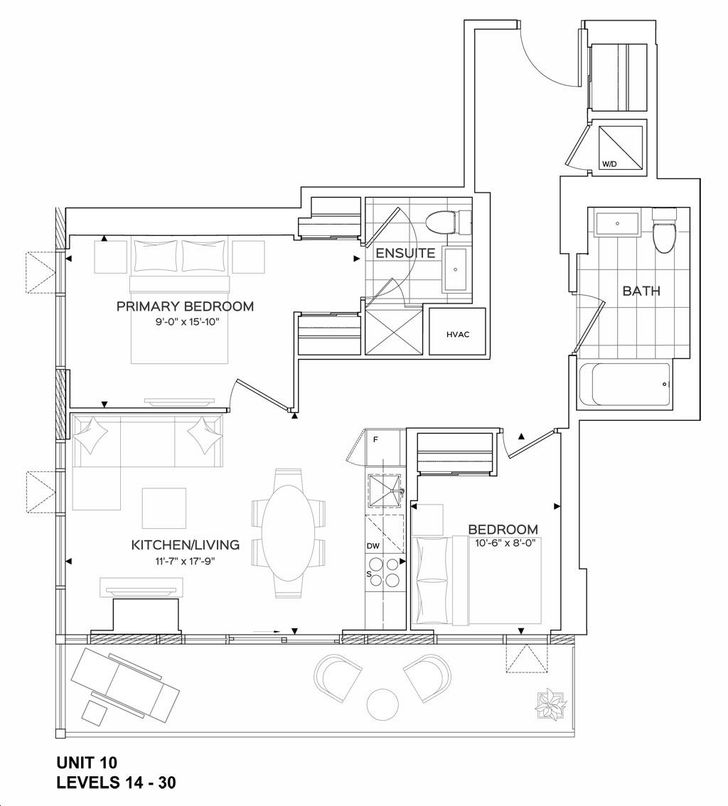 The Rebecca Condos by Rosehaven |York Floorplan 2 bed & 2 bath