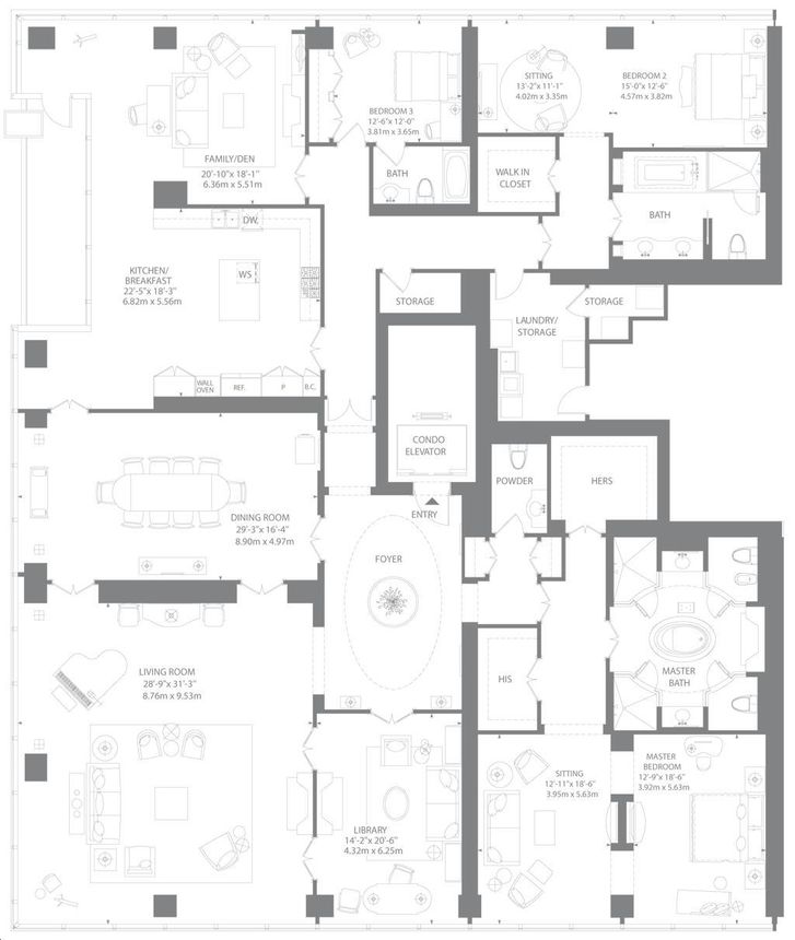 The Residences at the Ritz Carlton by Graywood |Valencia Floorplan 3 ...