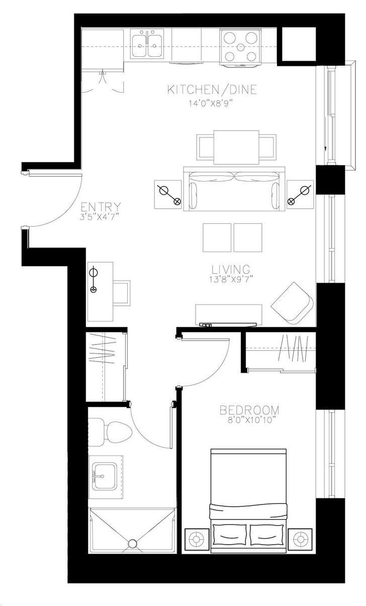 The Residences on Owen by Ballantry-Homes |Little Floorplan 1 bed & 1 bath