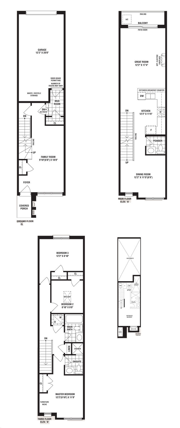 The Riverside Residences by Fernbrook |Maple Elevation A Floorplan 3 ...