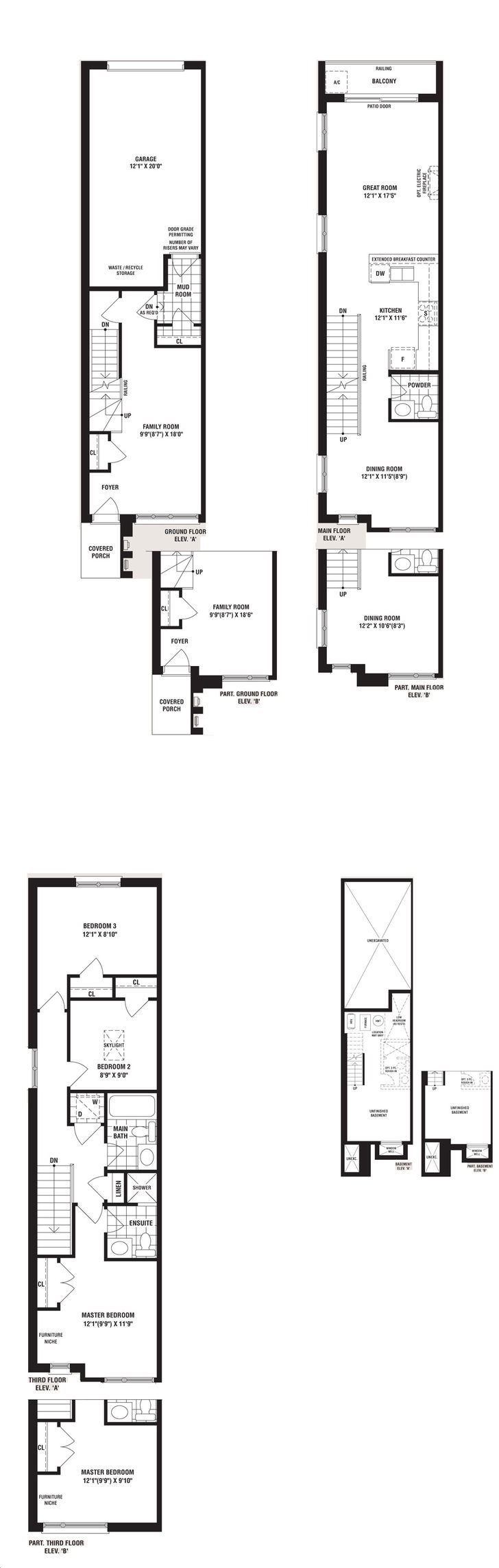 The Riverside Residences by Fernbrook Maple End  Elevation  