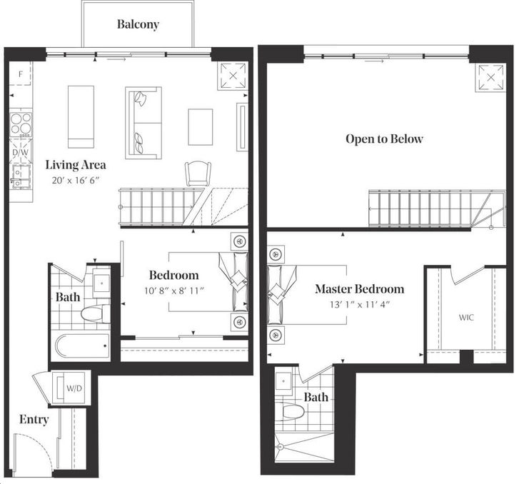 The Roncy Condos by WorsleyUrban Emerson Floorplan 2 bed