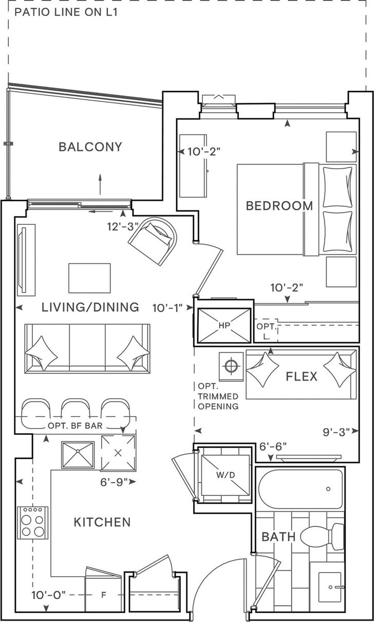 The Saw Whet Condos by Caivan-Communities |1C+D Floorplan 1 bed & 1 bath