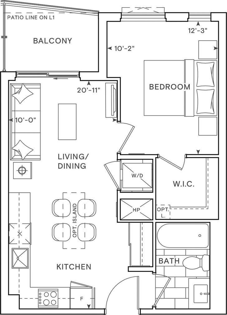 The Saw Whet Condos by Caivan-Communities |1F Floorplan 1 bed & 1 bath