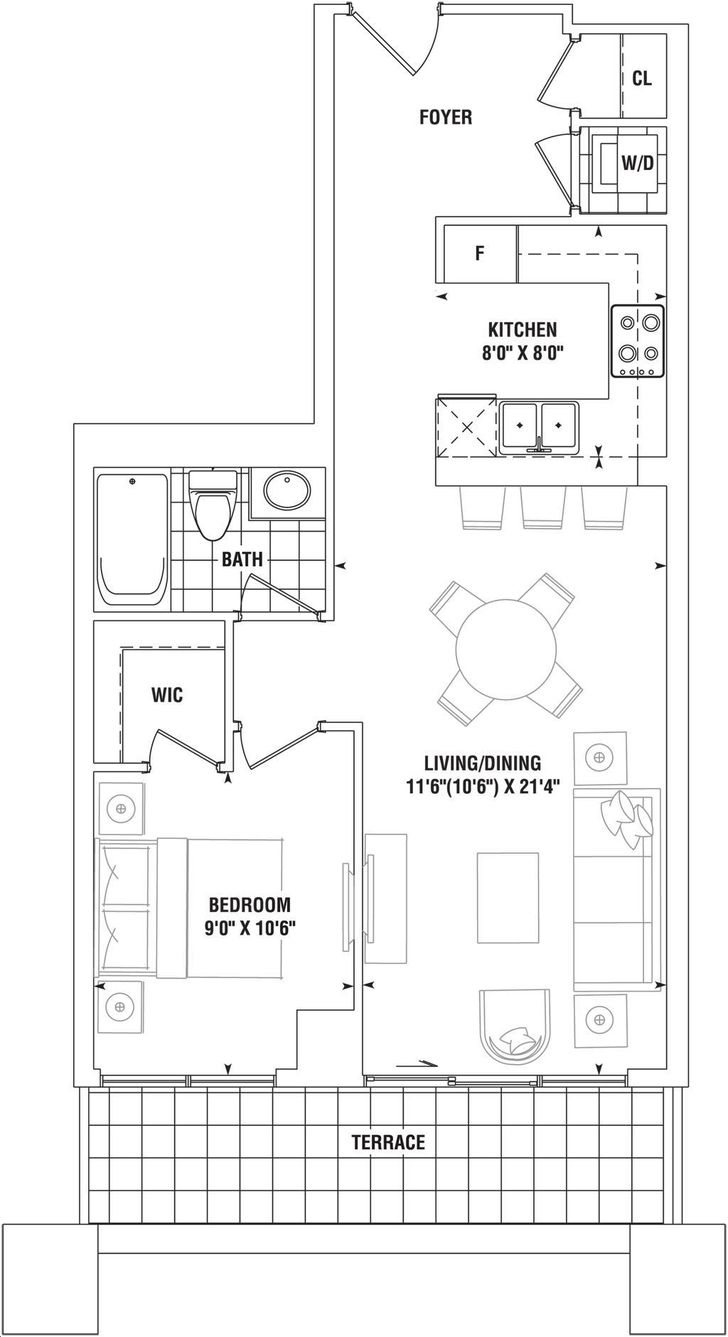 The Shores Condos by Cityzen |Maritime Floorplan 1 bed & 1 bath