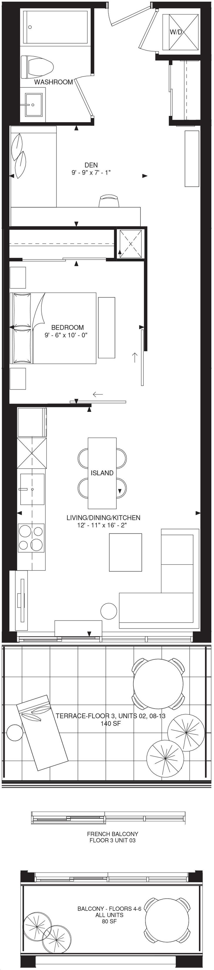 The Signature Condos by Remington |Bonnycastle Floorplan 1 bed & 1 bath