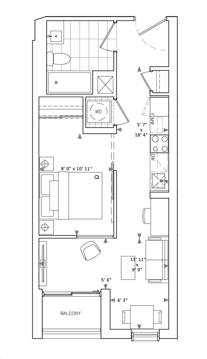 The Twelve Hundred Condos by Fieldgate-Urban |C11 Floorplan 1 bed & 1 bath