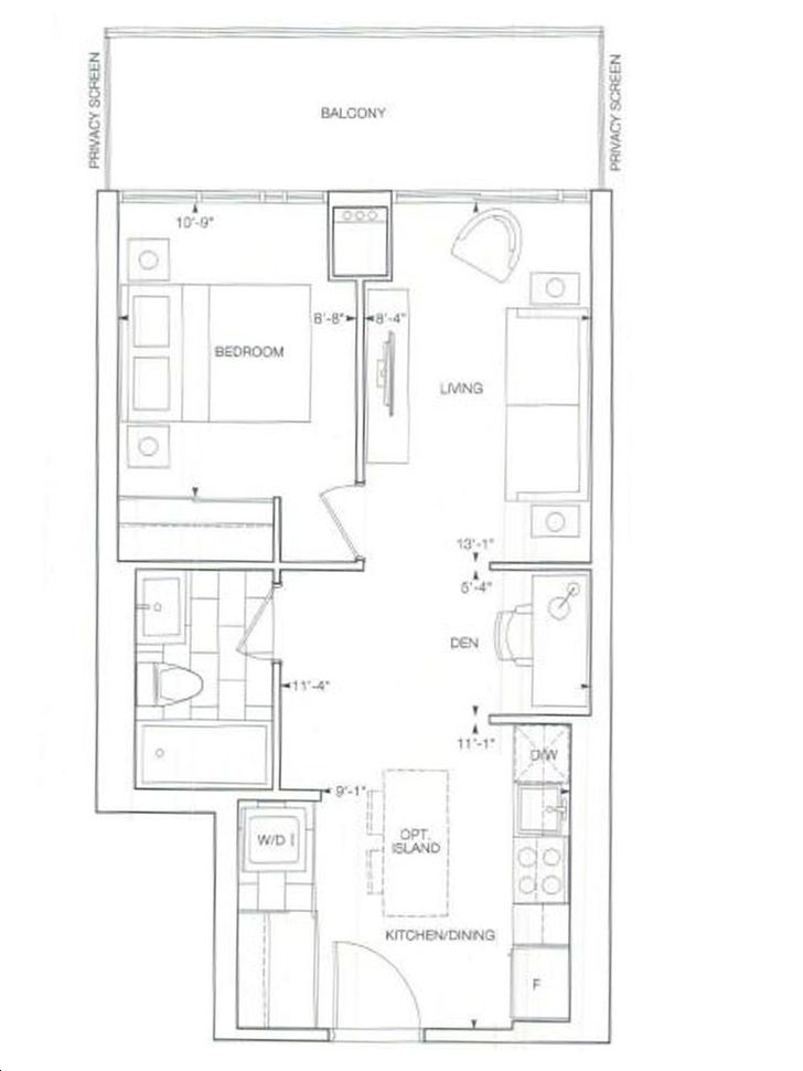 The West Condos at Stationwest by ADI |Chelsea Floorplan 1 bed & 1 bath