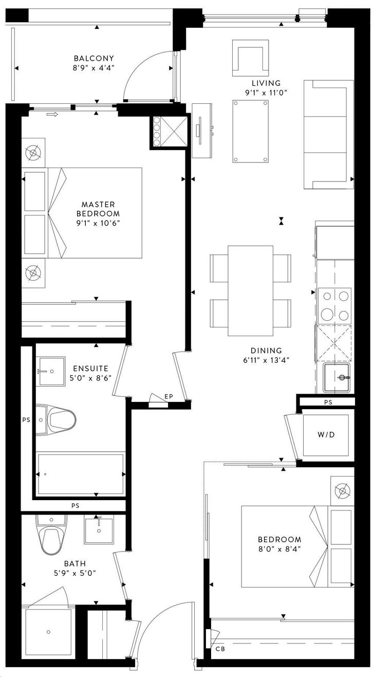Time and Space Condos 1 and 2 by Pemberton B1IN Floorplan