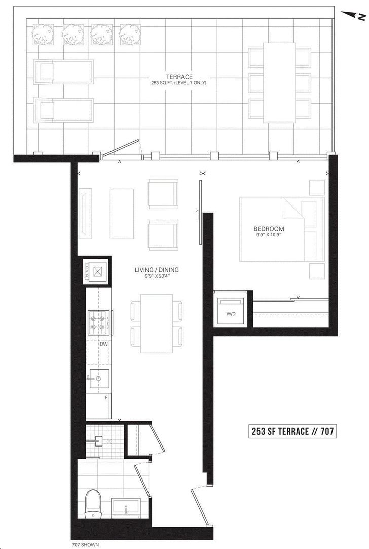 Totem Condos by Worsley-Urban |B451 Floorplan 1 bed & 1 bath