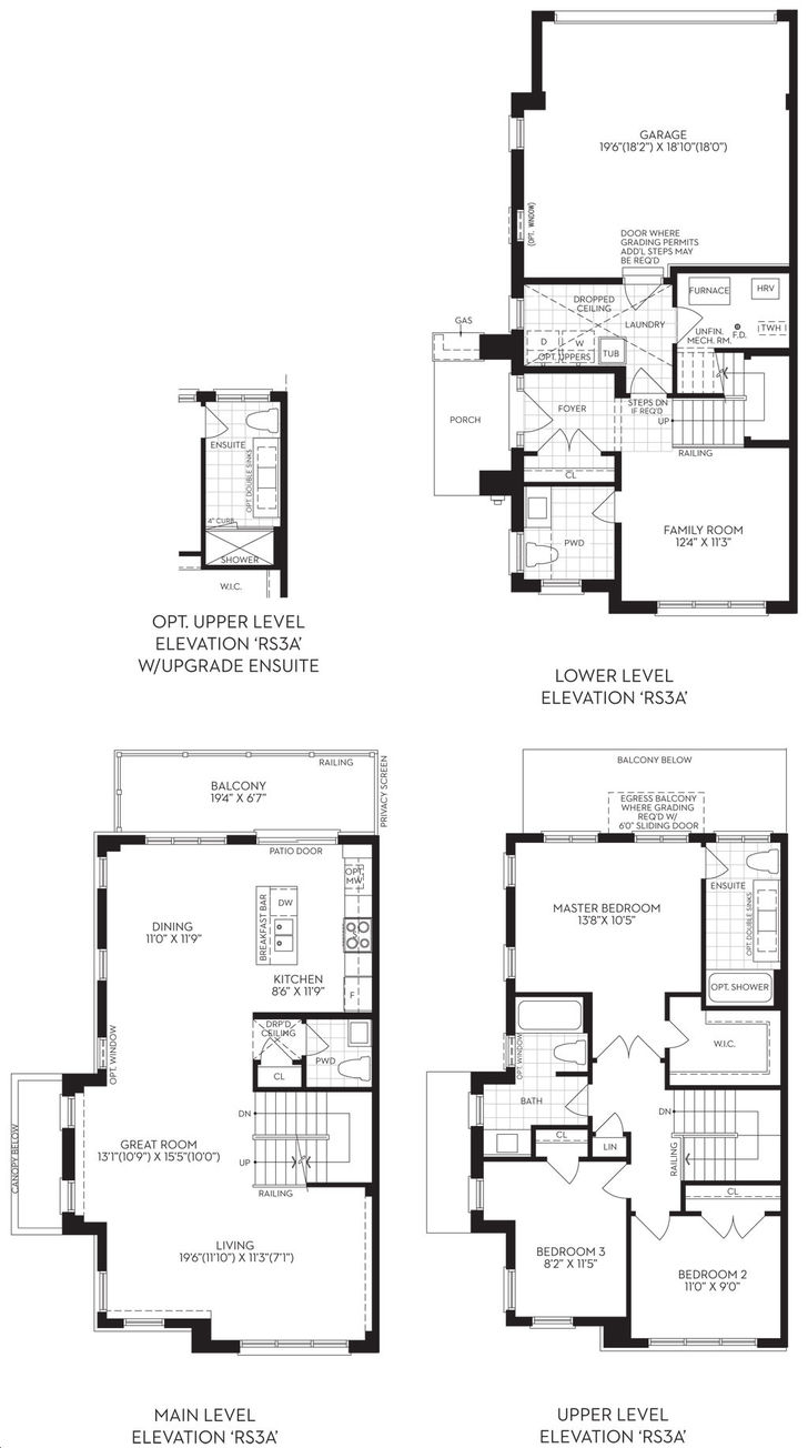 Trafalgar Landing Condos by Great-Gulf |The Carson Floorplan 3 bed & 3 bath