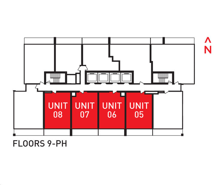 Transit City North & South Condos ASSIGNMENT UNIT Mid Floor Key Plan