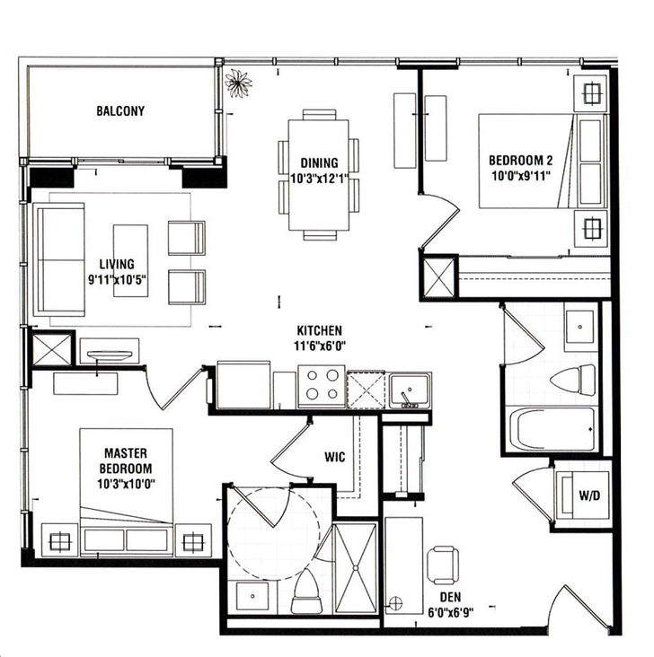 Tricycle Condos by Lash |2C+D Floorplan 2 bed & 2 bath