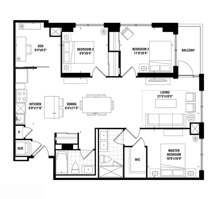 Tricycle Condos by Lash |3A+D Floorplan 3 bed & 2 bath