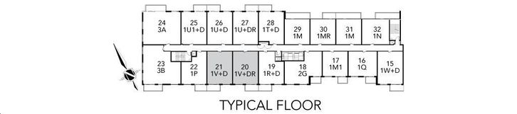 Trio at Atria 1V+DR Key Plan