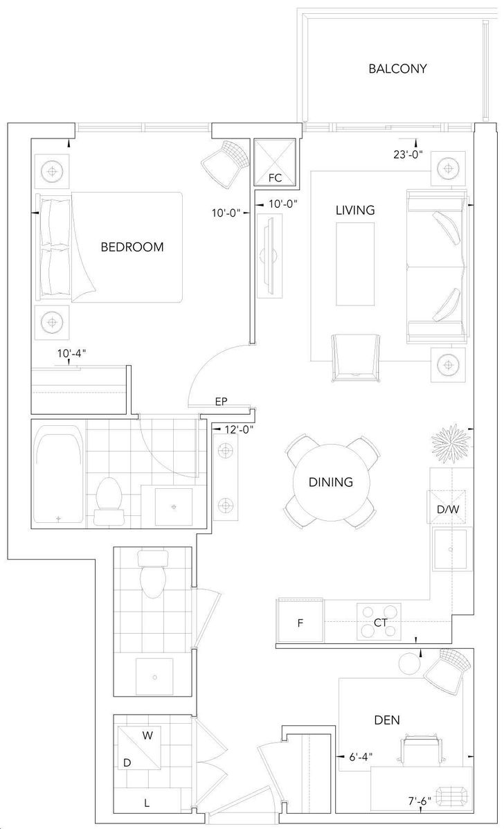 Trio at Atria by Tridel |1F+DR Floorplan 1 bed & 1.5 bath