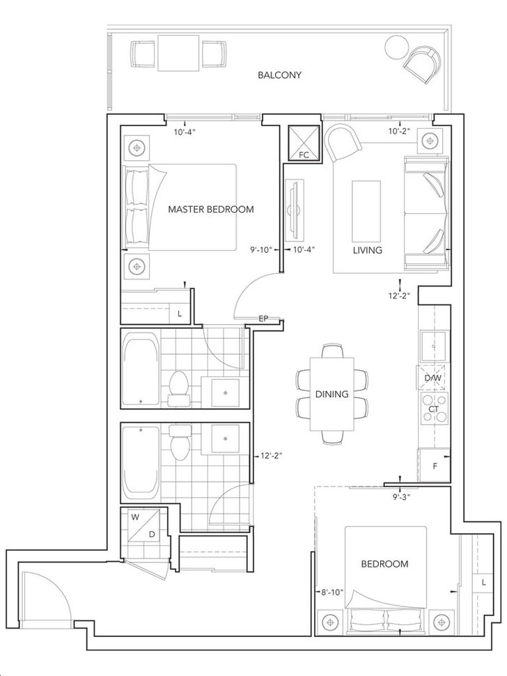 Trio at Atria by Tridel |2E Floorplan 2 bed & 2 bath