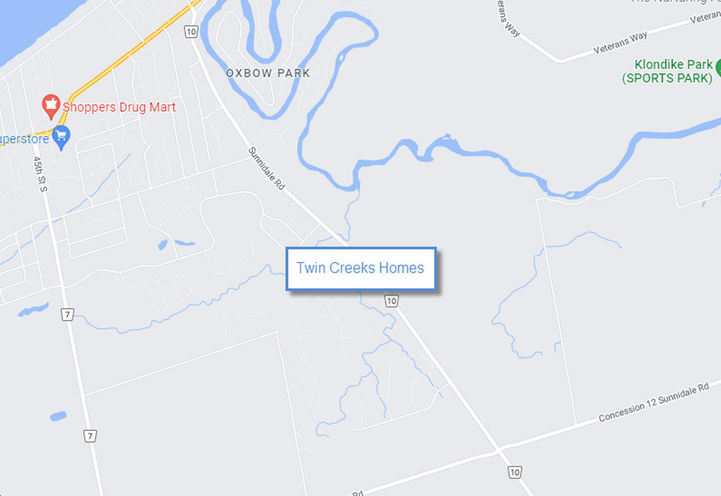 Twin Creeks Homes Map View of Project Location