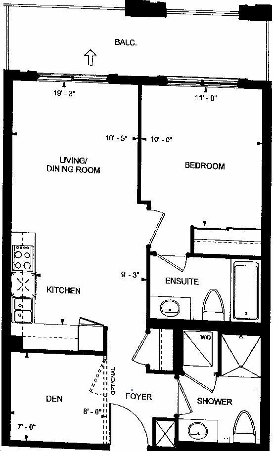 Unionville Gardens by Wyview Group |1F+D Floorplan 1 bed & 1 bath