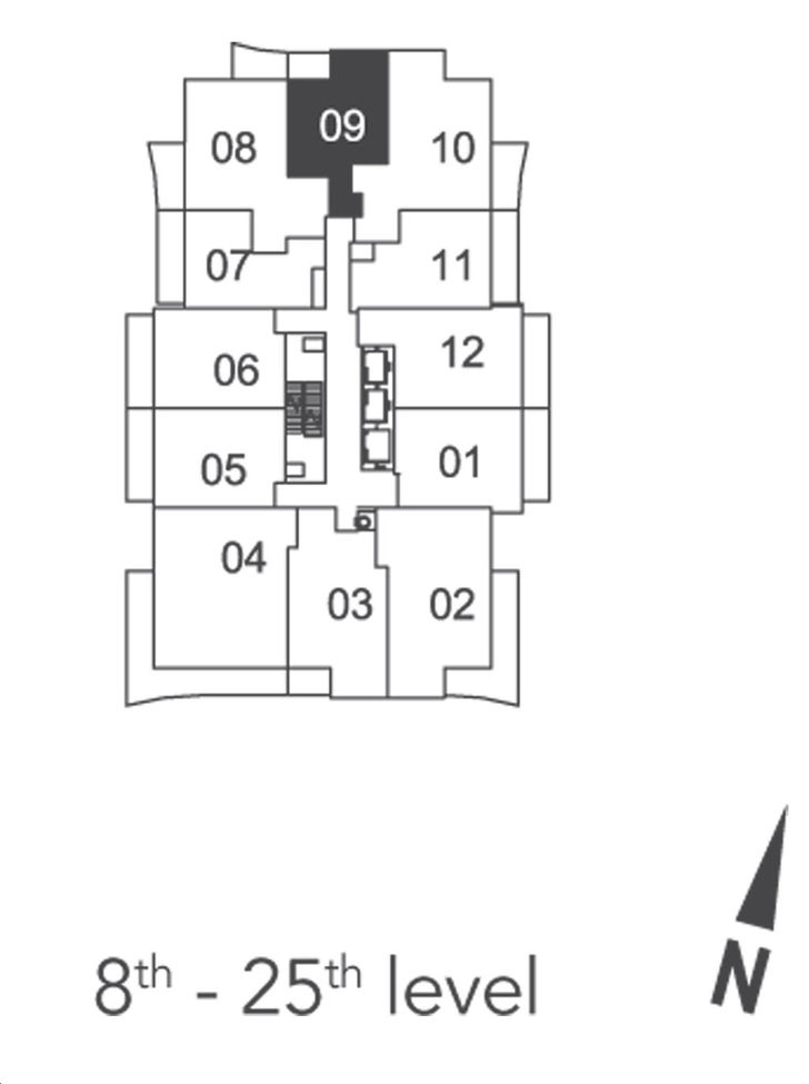 Universal City  Condos 2 1B Key Plan