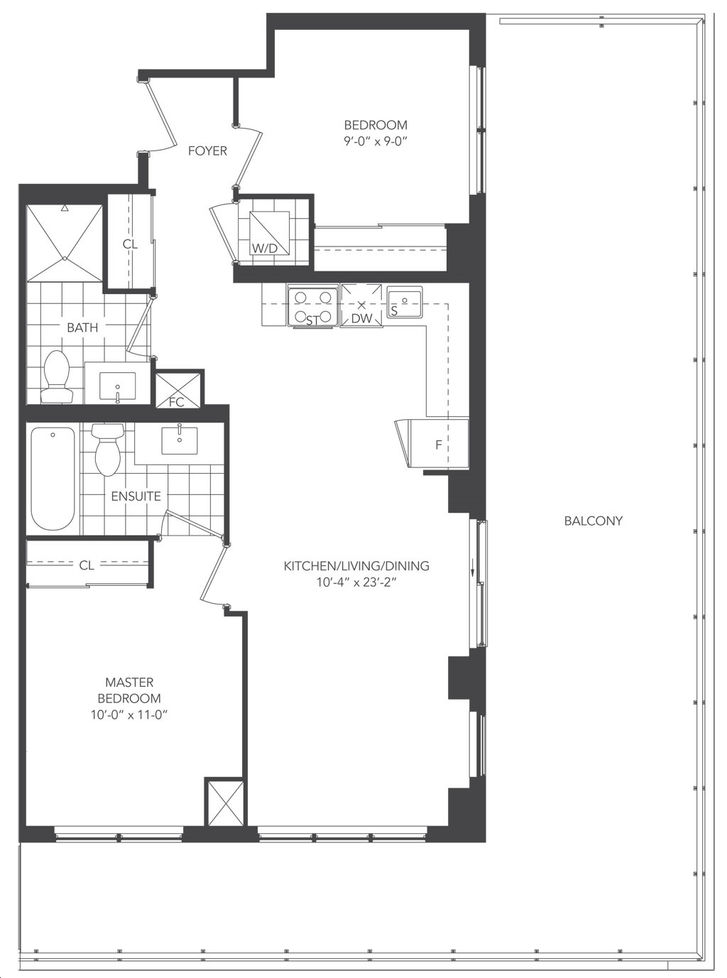 Universal City Condos by ChestnutHill 2C Floorplan 2 bed