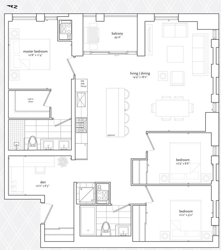 Uovo Condos by 2114YongeInc The Cole Floorplan 3 bed