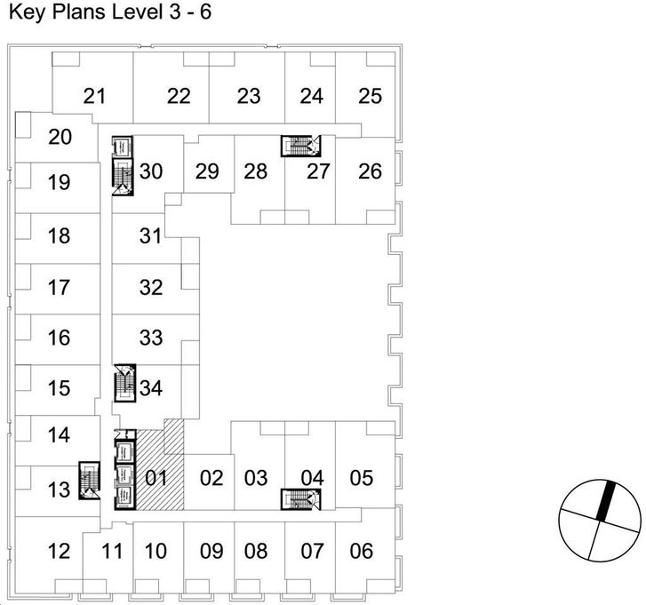 Upper East Village Condos Suite 01 Key Plan