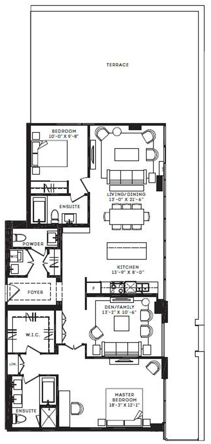 Upper East Village Condos by Diamondcorp |Malcolm Floorplan 2 bed & 2.5 ...