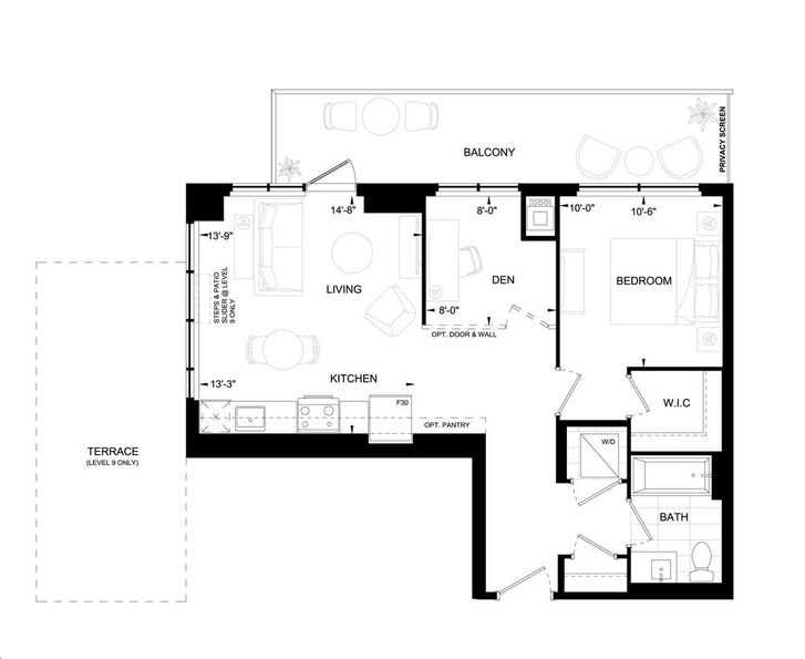 Upper West Side Condos 2 by Branthaven |Standard Floorplan 1 bed & 1 bath